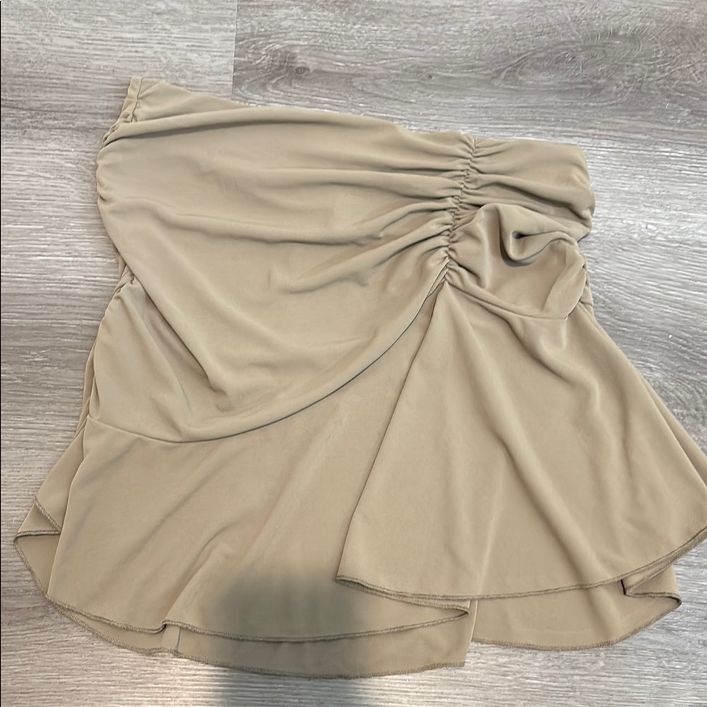H&M Tan Ruched Skirt